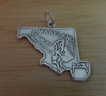 22x24mm Maryland State Sterling Silver Charm