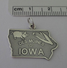 Iowa State Sterling Silver Charm