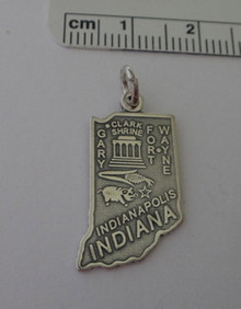 Indiana State Sterling Silver Charm
