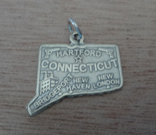 18x20mm Connecticut State Sterling Silver Charm