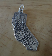10x30mm California State Sterling Silver Charm