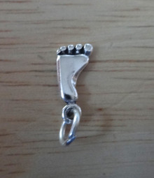 Tiny 6x13mm Bare Foot Feet Sterling Silver Charm!