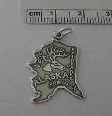Alaska State Sterling Silver Charm