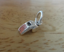 3D 5x11mm Tiny Sport Coach Referee Whistle Sterling Silver Charm