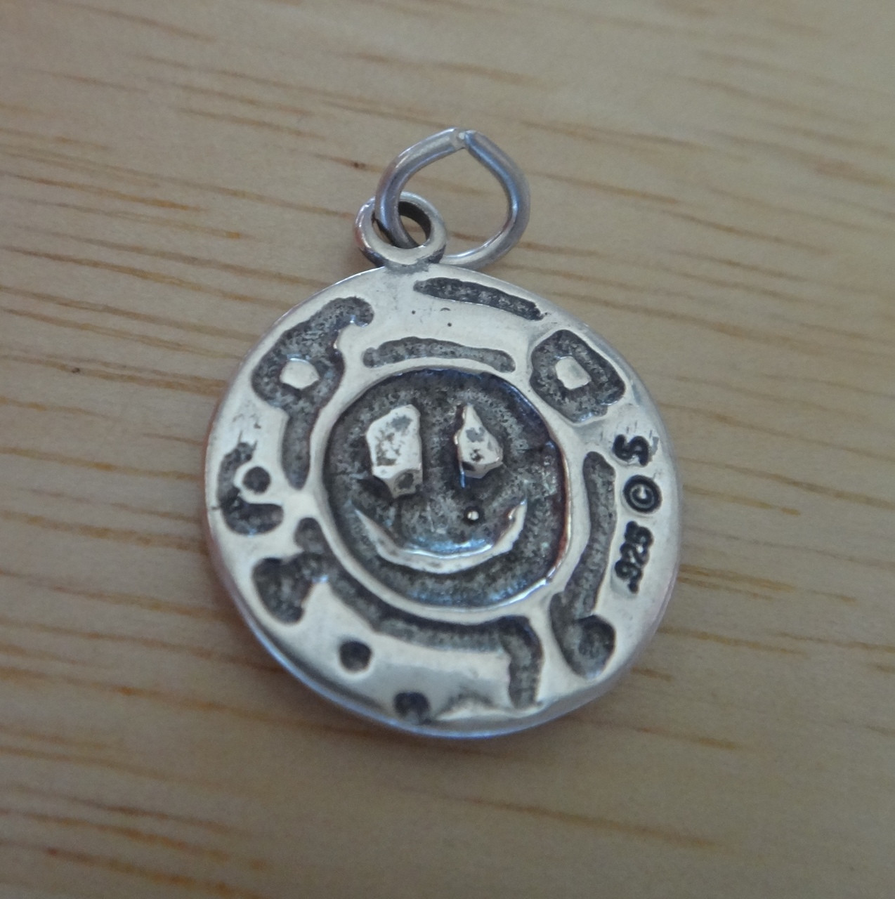 Sterling Silver 15mm Smile Jesus Loves You Smiley Face Charm
