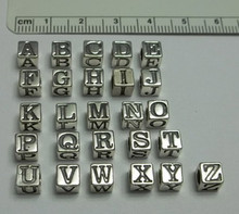 5.5 mm Alphabet Block Initial 3.5mm hole Bead Sterling Silver Charm