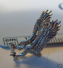 10x20mm Detailed Eagle Bird Animal Sterling Silver Charm