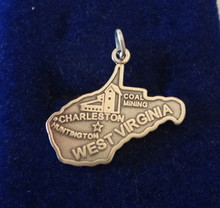 23x20mm West Virginia State Sterling Silver Charm