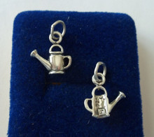 1 14x15mm Small 1/2 Garden Tool Watering Can Sterling Silver Charm