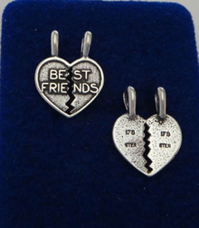 Best Friends Heart 2 in 1 Divides Sterling Silver Charm