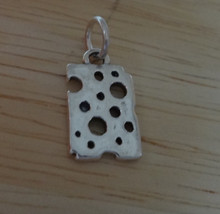 10x17mm Slice Swiss Cheese Sterling Silver Charm
