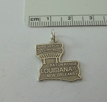 20x20mm Louisiana the Pelican State Sterling Silver Charm