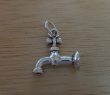 Water Faucet Garden Plumber Sterling Silver Charm