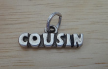20x7mm says Cousin Sterling Silver Charm
