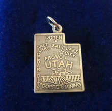 15x20mm Utah The Beehive State Sterling Silver Charm