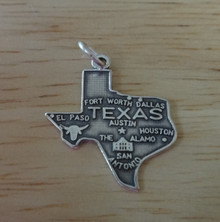 20x20mm Texas The Lone Star State Sterling Silver Charm