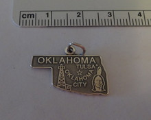 Oklahoma State The Sooner State Sterling Silver Charm