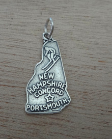 14x22mm New Hampshire The Granite State Sterling Silver Charm