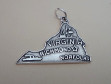 25x20mm Virginia State Old Dominion State Sterling Silver Charm