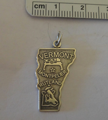 Vermont State Green Mountain State Sterling Silver Charm