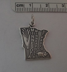 Minnesota State Sterling Silver Charm