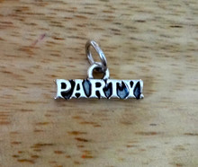 Sterling Silver Birthday Charm that says Party Charm!