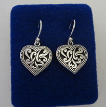 Sterling Silver 5 gram Cutout Decoration Heart Wire Earrings