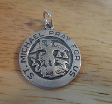 18 mm Saint St. Michael Medal Sterling Silver Charm