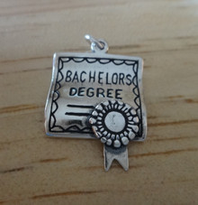 17x25mm Bachelor's Degree Diploma Sterling Silver Charm