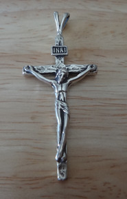 Large 48x20mm Simple Crucifix Cross Double Bale 4 gram Sterling Silver Pendant Charm