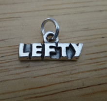 16x7mm says Lefty for Left Handed People Sterling Silver Charm