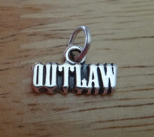 15x9mm Old West Western says Outlaw Sterling Silver Charm