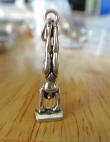 3D 7x27mm Female Vault Gymnastics Sterling Silver Charm