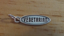 Says Vegetarian Vegan Sterling Silver Charm