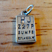 Optometrist Doctor Eye Chart Sterling Silver Charm