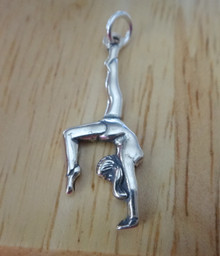10x28mm Floor Exercise Gymnastics Sterling Silver Charm