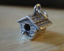 11x11mm Small 3D Realistic Birdhouse Bird House Sterling Silver Charm