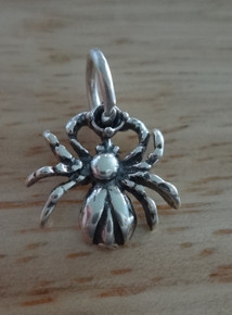 12x13mm Tiny Black Widow Spider Halloween Sterling Silver Charm