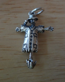 Halloween Movable Scarecrow Sterling Silver Charm