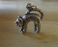 20x20mm 4.8gram Hissing Halloween Scaredy Cat Sterling Silver Charm