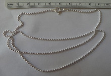 14", 16", 18", 20", 24", or 30" 1.5 mm Sterling Silver Bead Chain