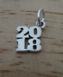 11x12mm Stacked School Graduation 2018 Sterling Silver Charm