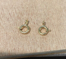 TWO Gold filled 6 mm Spring Ring Clasps to hang charms or fix jewelry