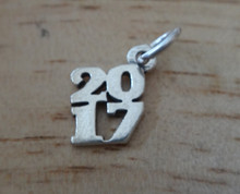 11x12mm Stacked School Graduation 2017 Sterling Silver Charm