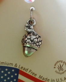 Sterling Silver 3D 15x10mm Fall Winter Solid 4 gram Acorn Charm!
