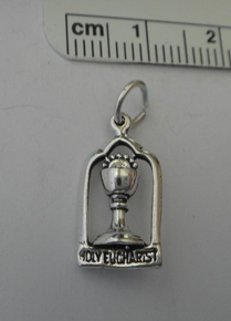 Small 17x9mm Eucharist 1st First Communion Sterling Silver Charm