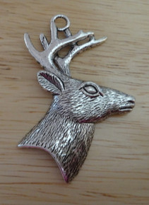 Silver 60x40mm 2.25" Pewter Large Buck Deer Hunting Pendant Charm