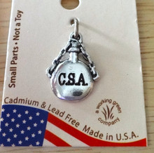 Sterling Silver 3D 17x12mm Civil War Confederate Soldier Canteen says CSA Charm
