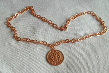 18" Copper 22mm Engravable Medical Alert Charm on Chain Necklace