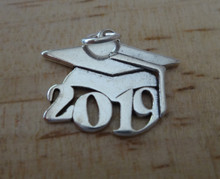 15x19mm College High School Graduation 2019 with Cap Sterling Silver Charm
